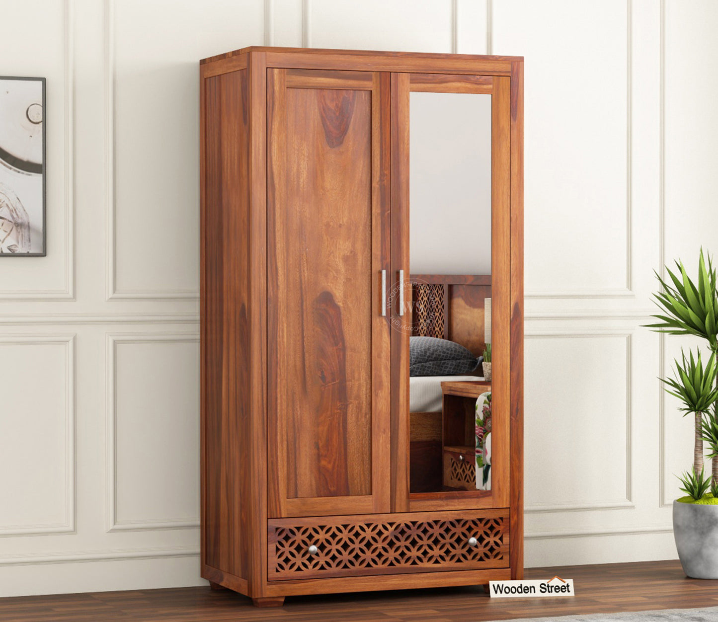 Wooden 2 door wardrobe